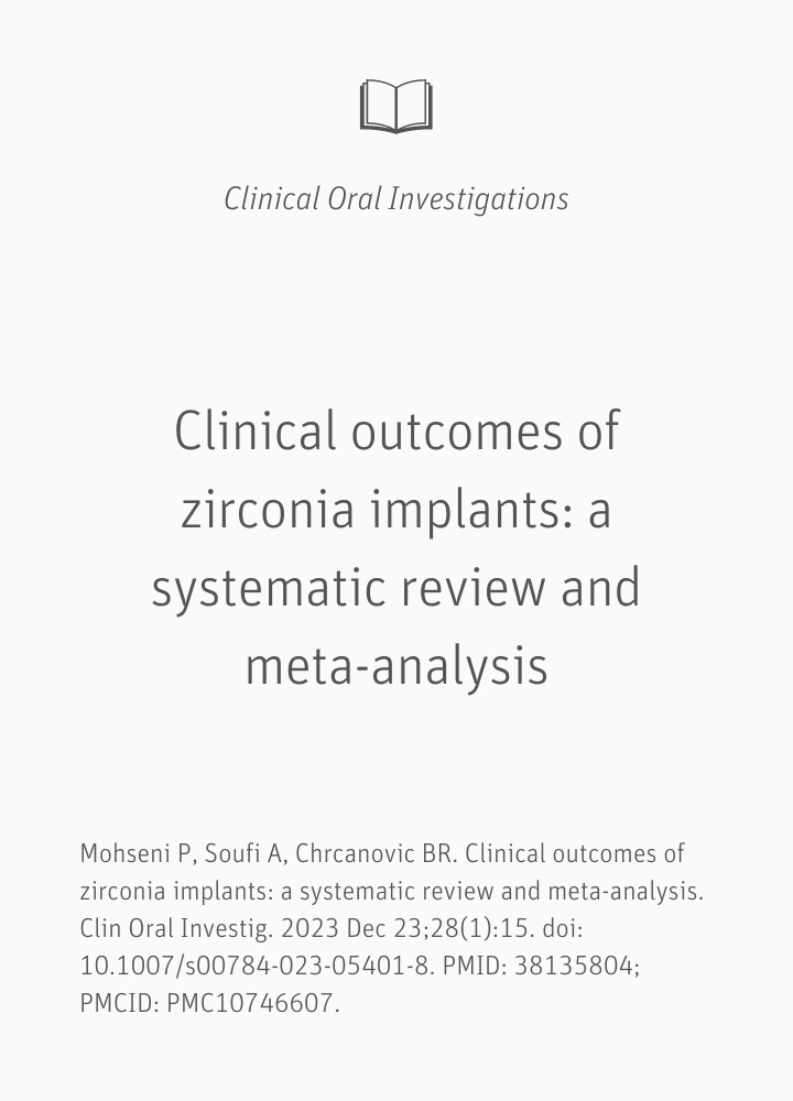 Clinical outcomes of zirconia implants: a systematic review and meta-analysis