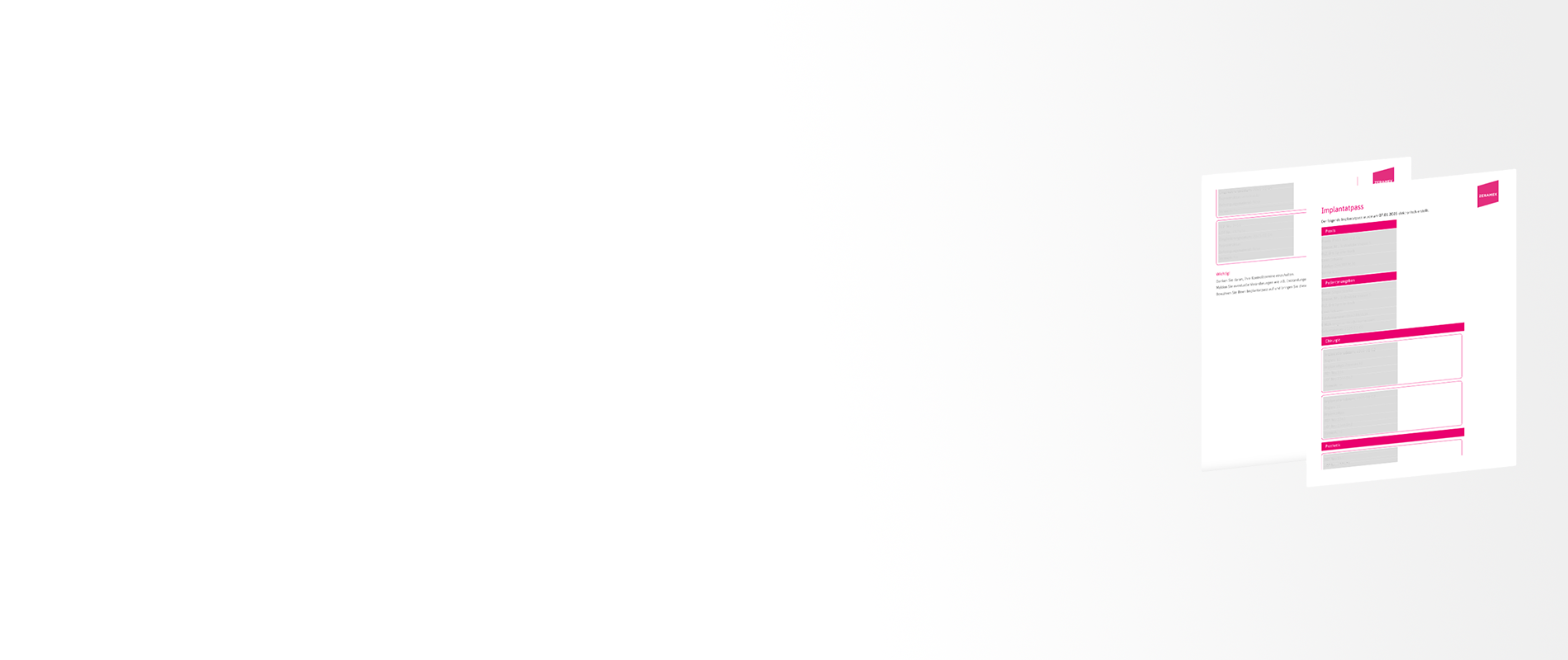Zeramex® Implantatpass erstellen