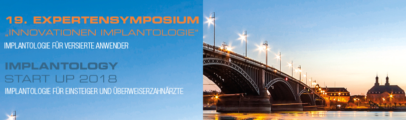 implantology_start-up_2018-19._expertensymposium_810x240px Titel und Untertitel der Veranstaltung Implantology Start-up 2018 / 19. Expertensymposium mit Hintergrund Mainz bei Dämmerung