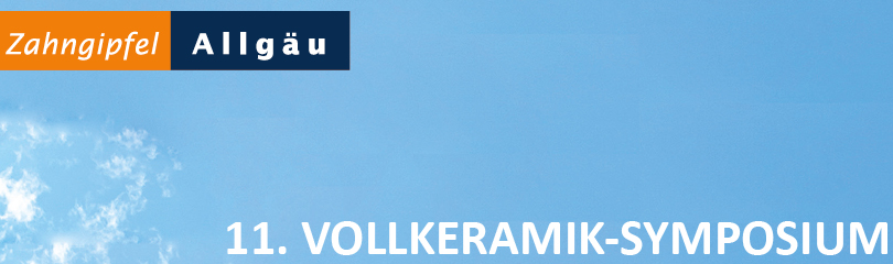 kongress_11._zahngipfel_allgaeu_810x240px Logo und Titel des Kongress 11. Zahngipfel Allgäu in Kempten Deutschland vor Hintergrund blauer Himmel